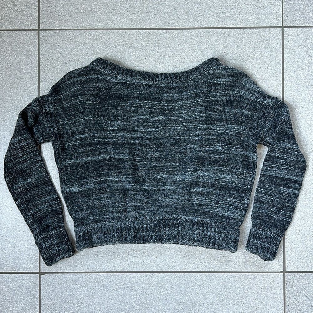 Free People In My Pocket Cropped Boxy Sweater w/ Pockets in Charcoal Grey XS - Picture 9 of 15